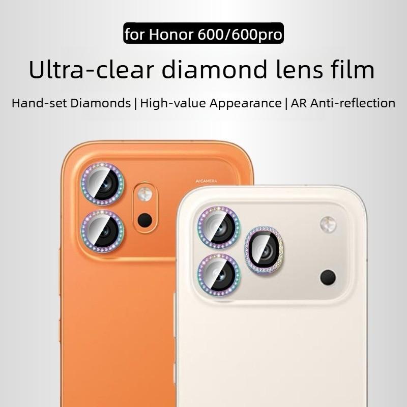 HD Eagle‑Eye Metal Alloy Ring Tempered Glass Camera Lens Protector For Honor 600 Pro 600 Lite Full‑Coverage Anti‑Scratch Cover