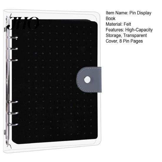 Enamel Pin Display Book 8 Felt Pages Badge Collector Album Collection Organizer Binder for Storing Brooches Buttons Badges