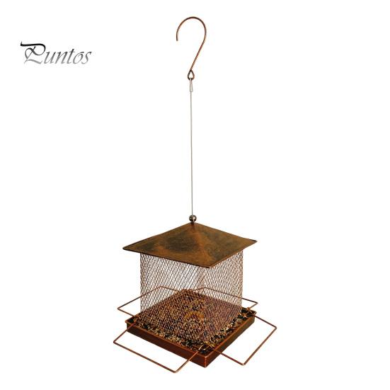 

Металлическая кормушка для птиц для улицы, подвесная железная кормушка для диких птиц, защищающая от белок, для сада, двора, украшения заднего двора античный бронзовый