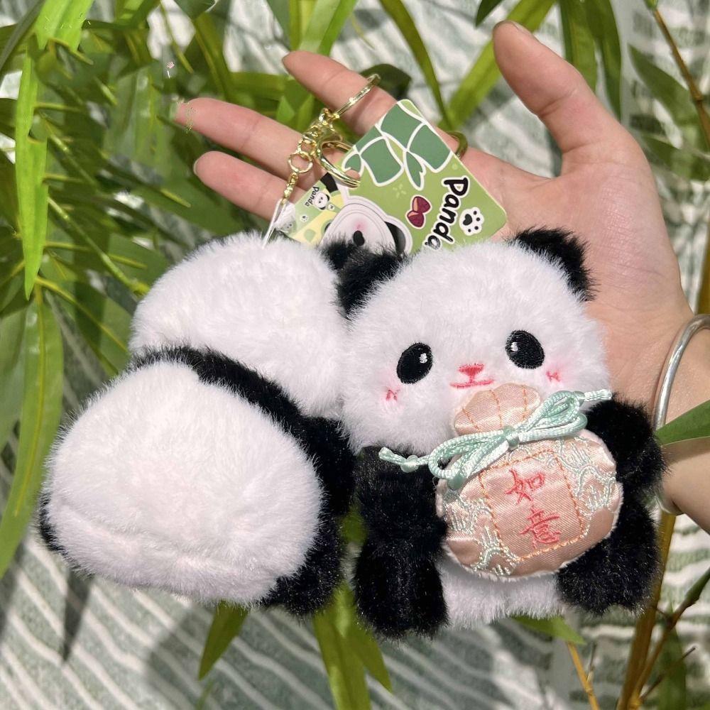 PP Cotton Plush Panda Doll Keychain Jewelry Stuffed Animal Pendant  Car Key Accessories