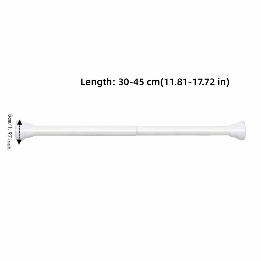 Resin, Stainless Steel Expandable Curtain Rod White Telescoping Curtain Rod  Indoor