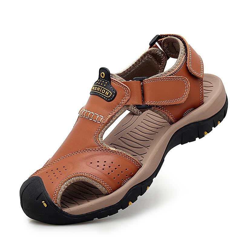 Fashion 2024 Genuine Leather Men Shoes Summer New Large Size Men's Sandals Men Sandals Fashion Sandals Slippers Big Size 38-47