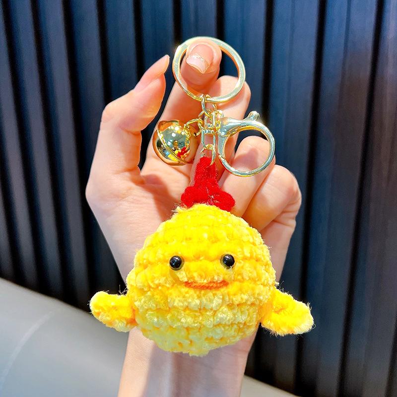 Hand-Woven Plush Persimmon Good Luck Keychain Pendant