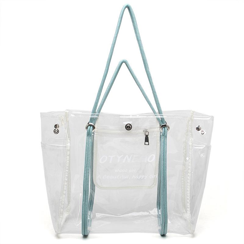 

Trend Transparent Bag Women S Spring Jelly Shoulder Bag Pvc Waterproof Beach Bag Large Capacity Tote Bag прозрачный