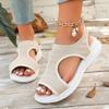 2026 Luxury Round Toe Platform Casual Shoes Comfortable Knit Breathable Open Toe Sandals Outdoor Vacation Beach Roman Sandals