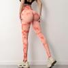 Women's Tie-Dye Peach Yoga Leggings - High Waist, Hip Lift, Sports & Running Fitness Pants