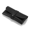 Black Leather Eyeglass Case, PVC Snap Button Soft Case with Logo Printing Option for Sunglasses.