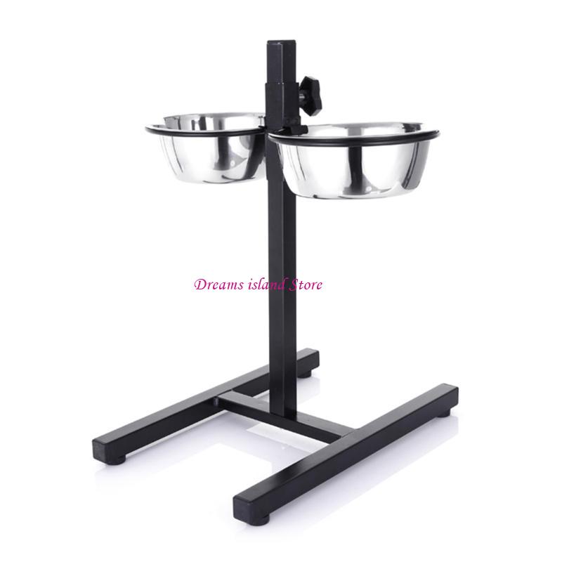 Dog Feeding Bowls Adjustable Elevated Pet Feeding Water Bowls with Stand HX6C