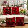 1/4pcs must-have for Valentine's Day!The red rose pattern is super romantic pillowcase, which warms up the room decoration for lovers with love