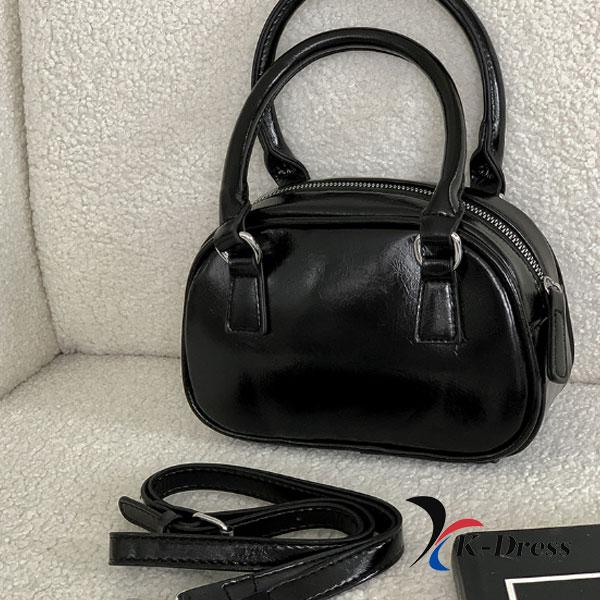 Enamel Mini Strap Tote Bag Leather Crossbody