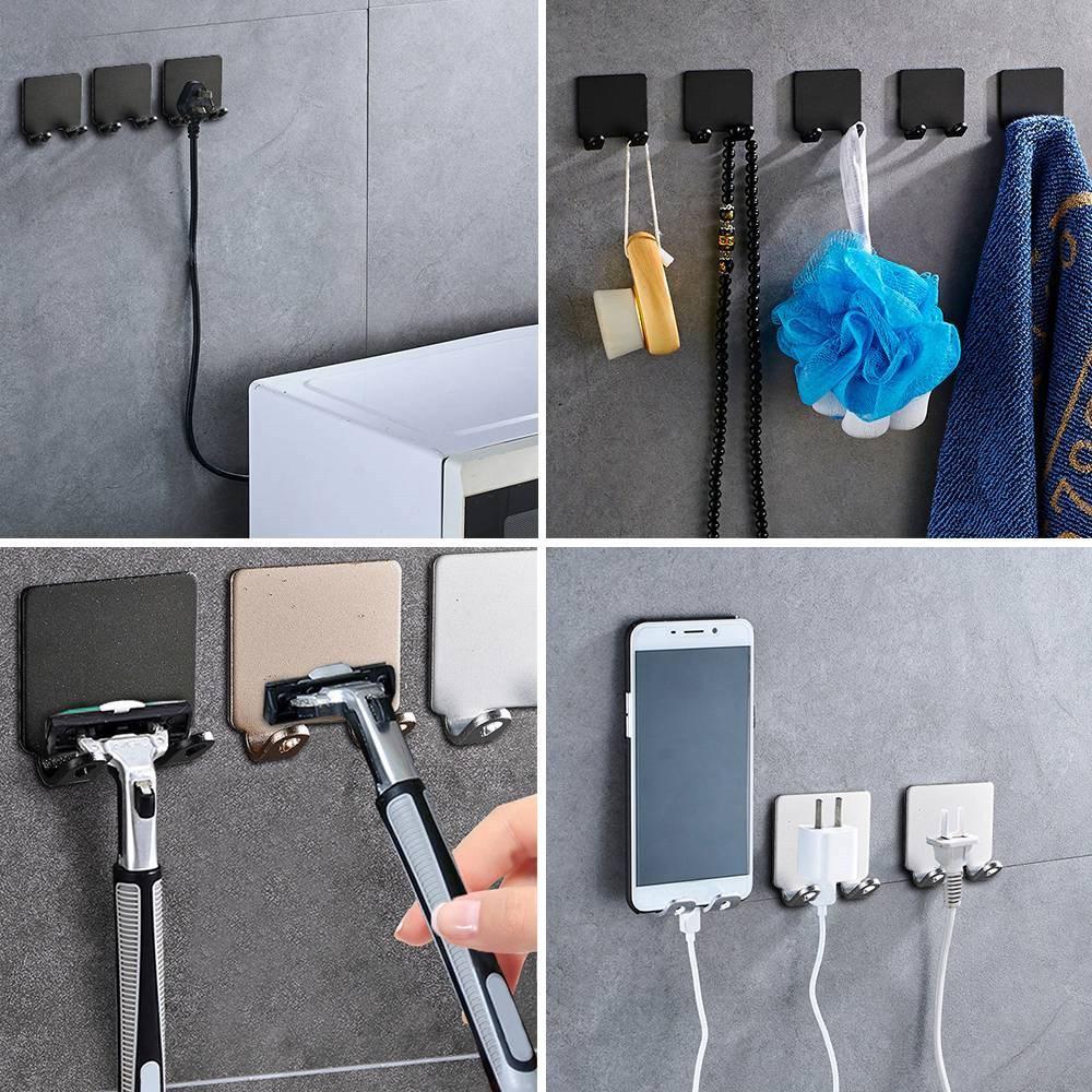 1PC Non-punching Razor Holder Storage Hook Space Aluminum Multi-purpose Storage-free Bathroom Accessories