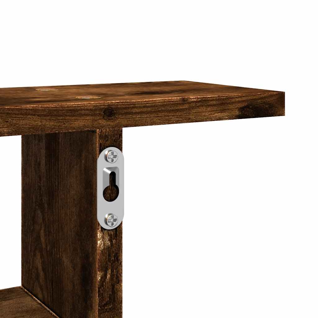 Wall Shelves 2 pcs Smoked Oak 50 x 12 x 50 cm Wood Based Material