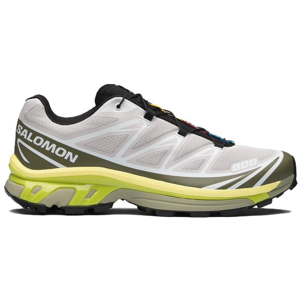 SALOMON XT-6 Lunar Rock Deep Lichen Green Unisex Sneakers Yellow Bright-Chartreuse L49306500