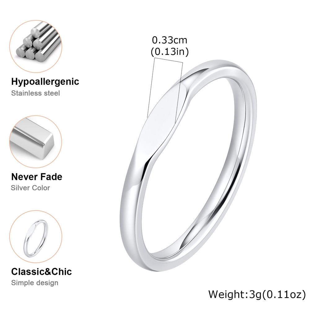 Silver Gold Color Couple Rings Stainless Steel Engagement Wedding Bands Jewelry Gifts Never Fade