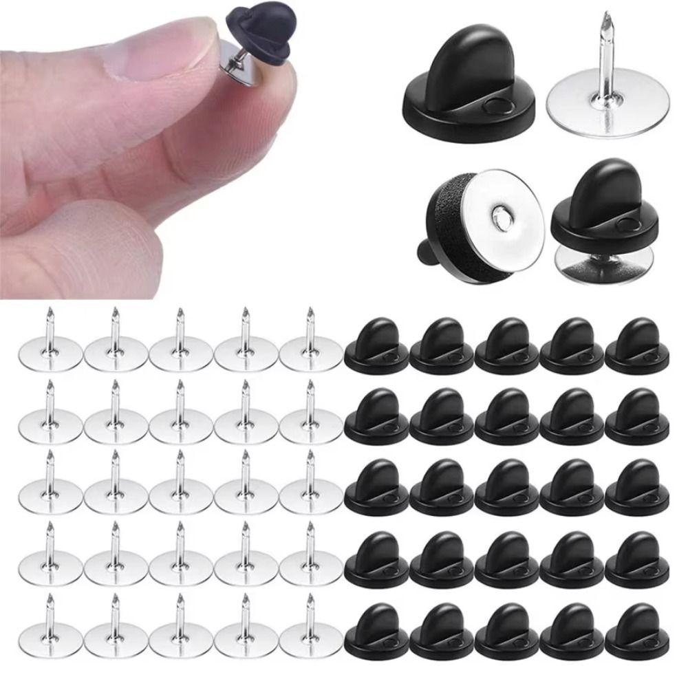 80Sets Secure Clasp Butterfly Clutch Metal Pin Brooch Backing Lapel Pin Holder  Replacement Parts