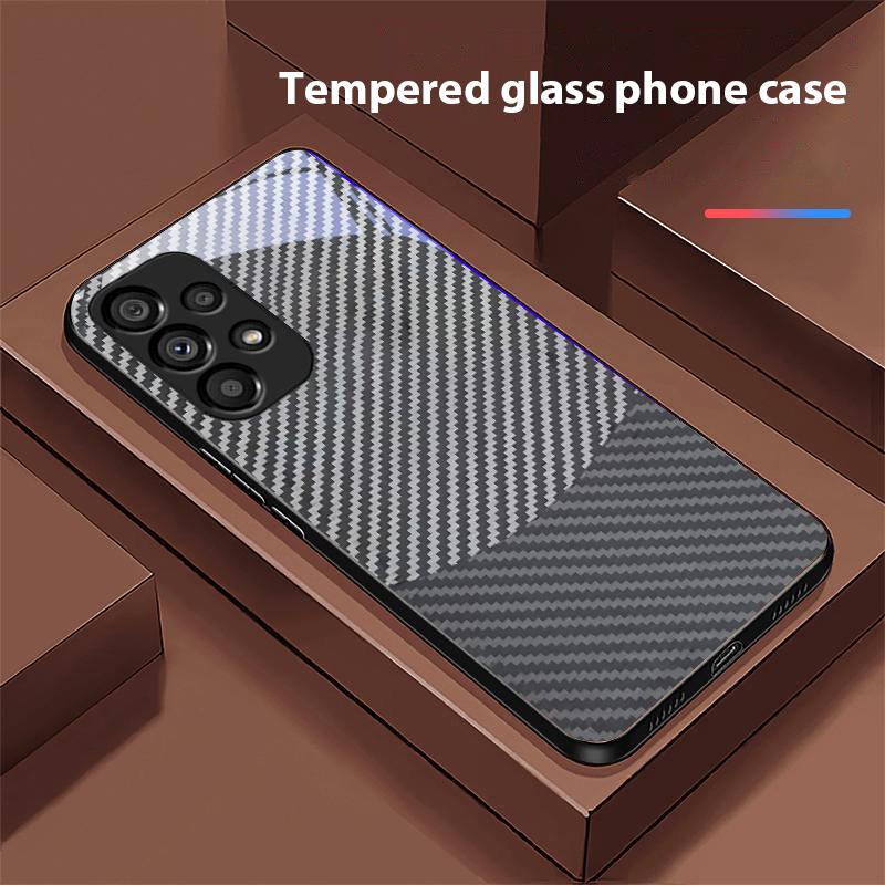 Dwukolorowe paski dla Samsunga Galaxy S10 20 Plus 21 FE 22 23 24 FE 25 Ultra Czarny Szklany Pokrowiec na Telefon Hartowany Twarda Skorupa