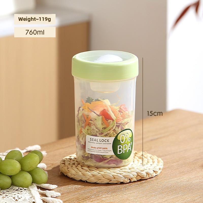 Portable Salad Bowl With Sealed Lid For Light Meals And Snacks