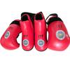 Taekwondo Red/Blue ITF Taekwondo PU Leather Gloves Foot Guard Ankle Gloves Martial Arts Karate Training Protector Equipment