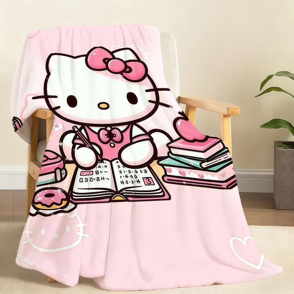 Kawaii H-Hello K-Kitty Blanket Soft Throw Blanket for Home Bedroom Bed Sofa Picnic Travel Office Rest Cover Blanket Gift