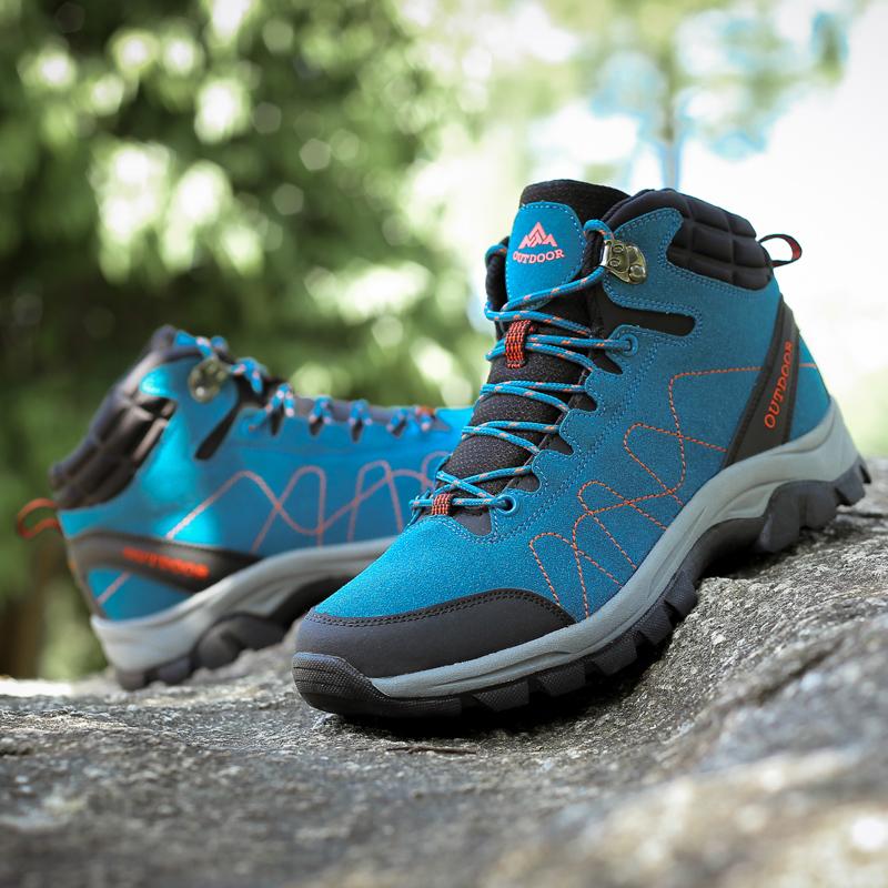 Large Size 46 Super Warm Men's Hiking Boots Winter Trekking Tourism Shoes Wear-resistant Tactical Sneakers Women Mountain Boots