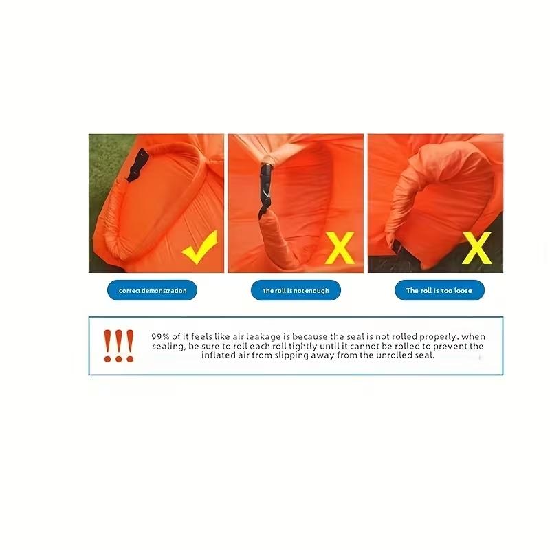 Portable Folding Inflatable Sofa  Outdoor Single Lazy Sofa Bed Fast Inflatable Seatings  Air Sofa Beach Party Camping Use