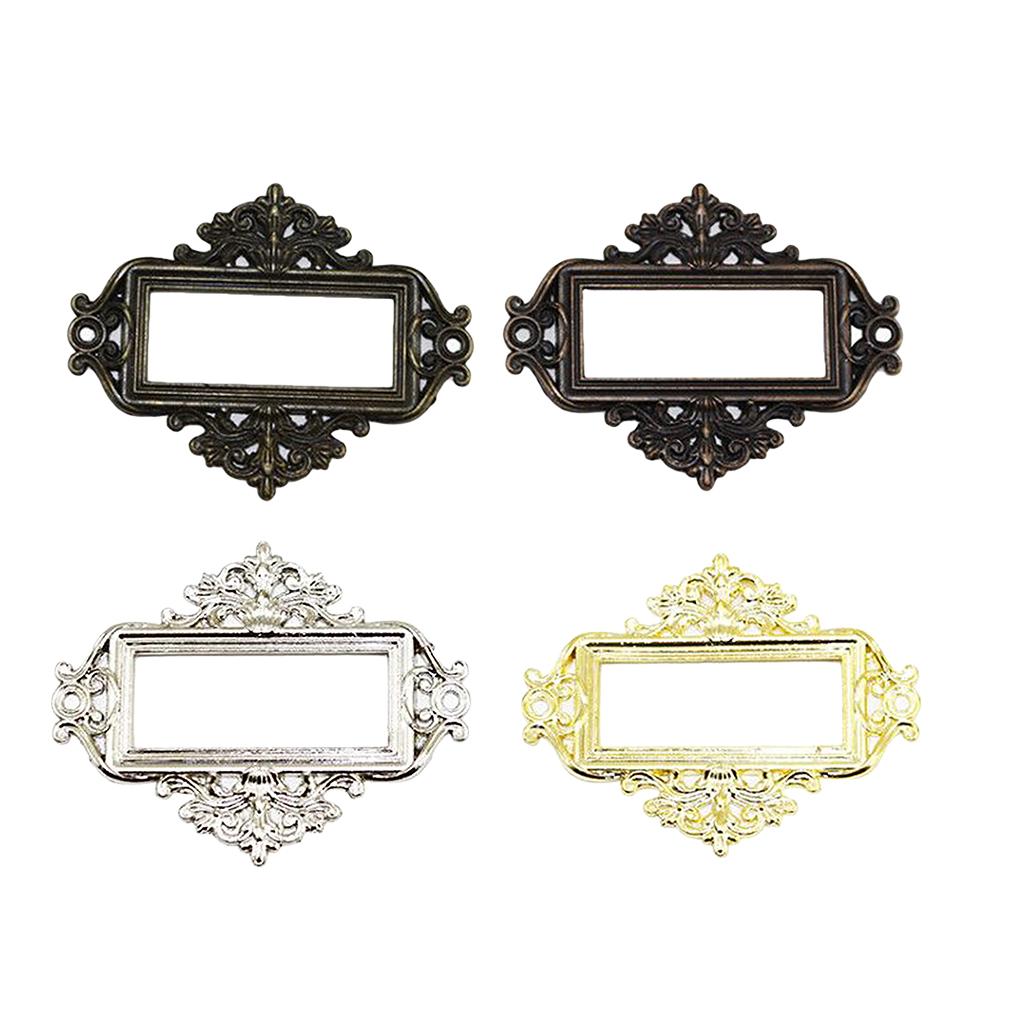 

Zinc Alloy Cabinet Label Tag Frame Retro Drawer Name Card Holder File Label Pull Handle for Home Office античный бронзовый