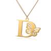 Dainty Big Butterfly Letters Necklaces For Women Girl Jewelry Stainless Steel Chain Initial Pendant Necklace Best Accessories