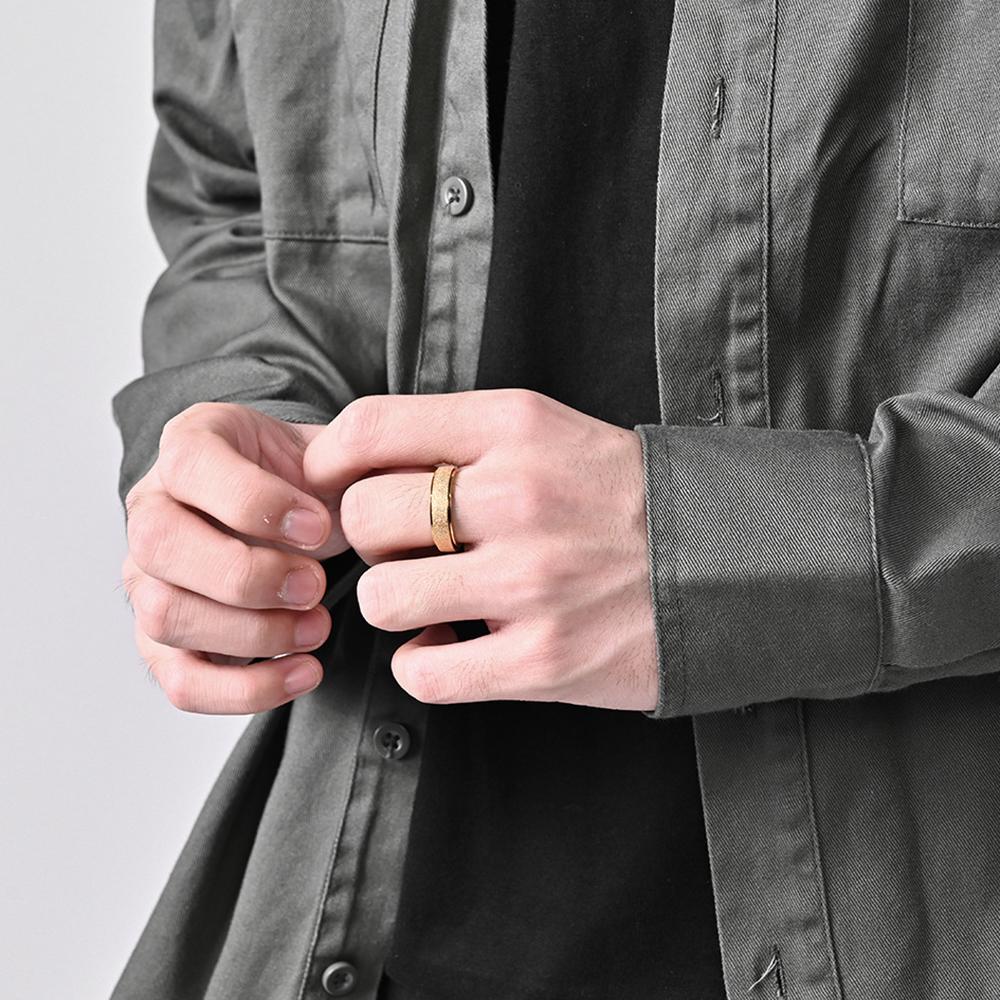 VQYSKO New Rotatable Matte Ring In Multiple Colors, Simple and Versatile 6MM Stainless Steel Ring