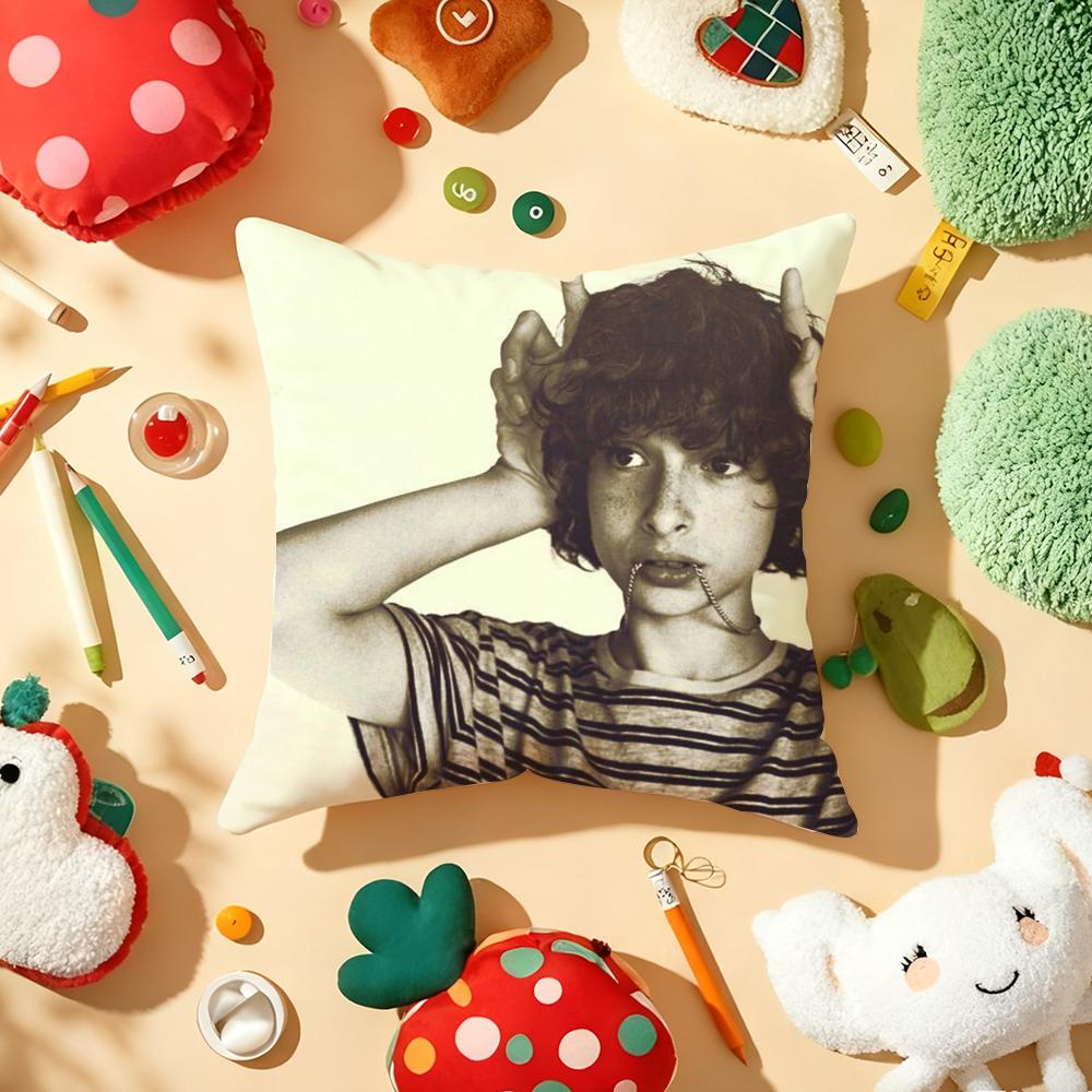 Actor F-Finn W-Wolfhard Cushion Cover Plush Fabric Soft Double-Sided Printed Sofa Warm Winter Home Gift Pillow Cover