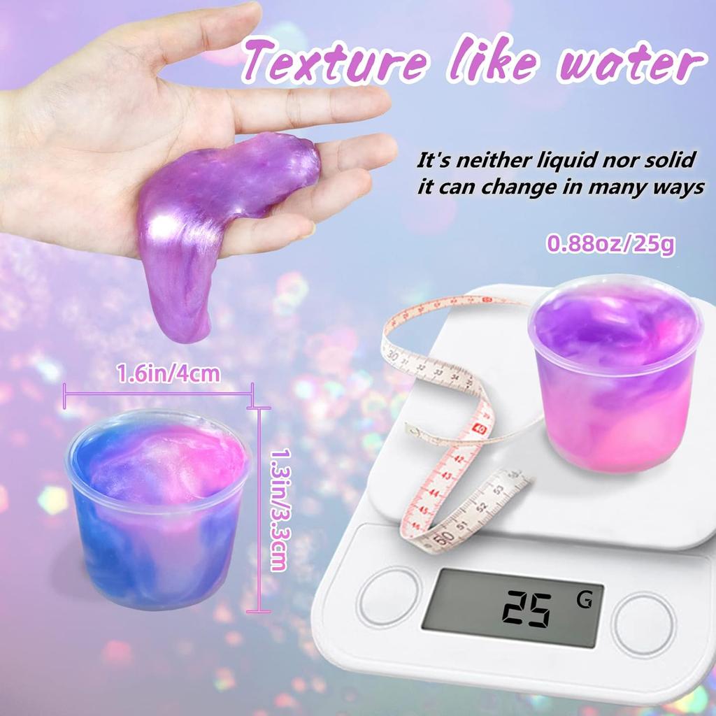 Magical Unicorn Rainbow Slime Squishy Toy Non-Sticky Stretchy Slimes Ideal for Kids Anti-stress Toy Party Favors & Goodie Bags