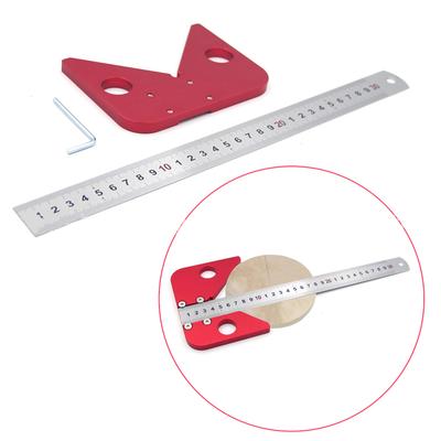 Center Scribe Center Finder Measuring Tool Woodworking Line Caliber Gauge 45/90 Degree Right Angle