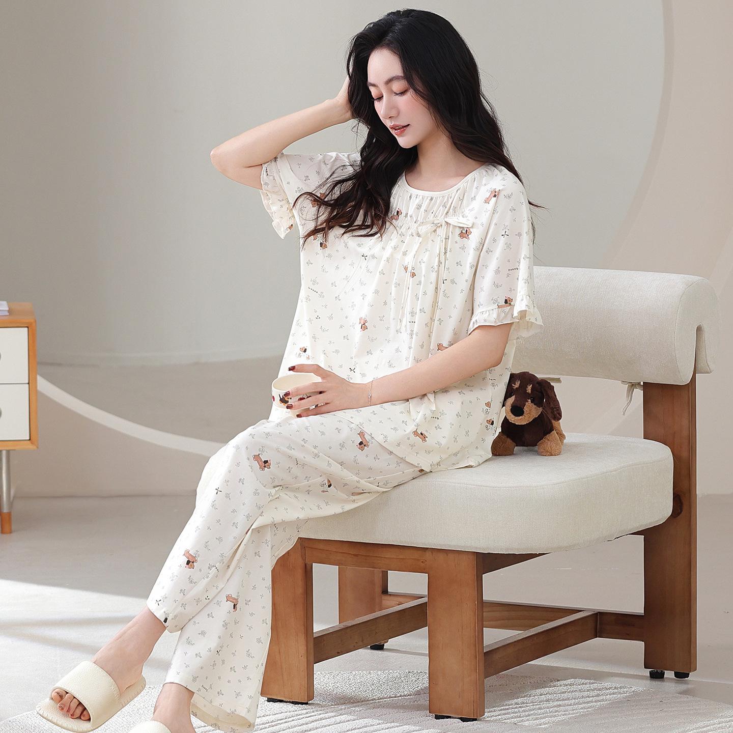 

Women s Plus Size Cotton Cartoon Pajamas, Short-Sleeved & Loose Fit for Home & Outdoor Use M (40-53 kg)