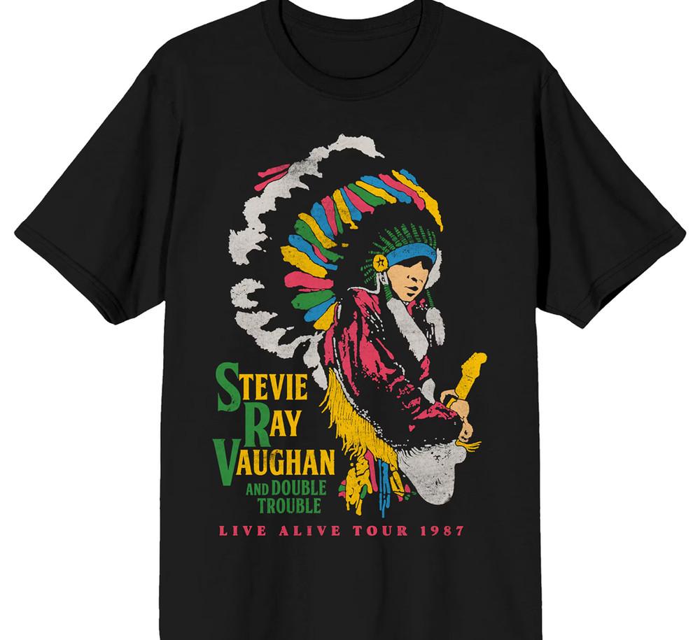 Stevie Ray Vaughan live alive tour black T-shirt Unisex All sizes XZ258 Unisex T-Shirt XXXL