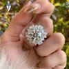 Houtros 5CT Big Moissanite Wedding Ring for Women   CopperFlower Diamond Engagement Band Luxurious Jewelry GRA