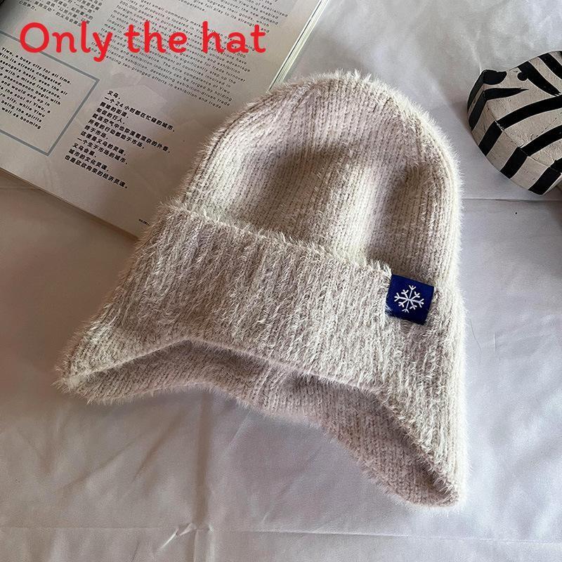 Soft Polyester Knit Ear Cover Hat For Autumn Winter Casual Womens Wear