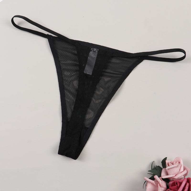 Varsbaby Ladies' Sexy Pattern Printed Semi Transparent Comfortable Thong Underwear
