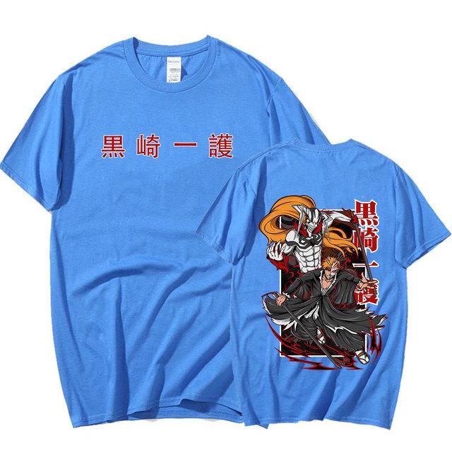 Anime BLEACH Kurosaki Ichigo Manga Graphic Cartoon Printed T Shirt Men Women Cotton T-shirt Short Sleeves Oversized T Shirts Streetwear Tops