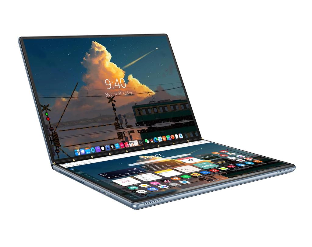 Dual Touchscreen Laptop with Intel 12th Gen Alder N100 Win 11 16GB 512GB SSD 2-in-1 13.5-inch 2.5K Lake-N CPU, Home, RAM,