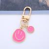 Smiling Face & Heart Enamel Keychain with AirPods Case Holder