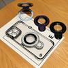 Ultra Thin Borderless Magsafe Case For iPhone 16 14 16 13 12 11 15 Pro Max Folding Holder Glass Camera Protector Clear Hard Cover