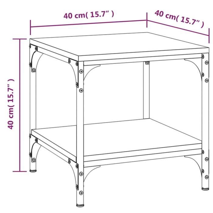 819377 vidaXL Table d'appoint Noir 40x40x40 cm Bois d'ingénierie
