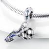 Silver Plated Sport Love Dangle Charm fit Bracelet Necklace Skate Shoes Beads Pendant Silver 925 Jewelry