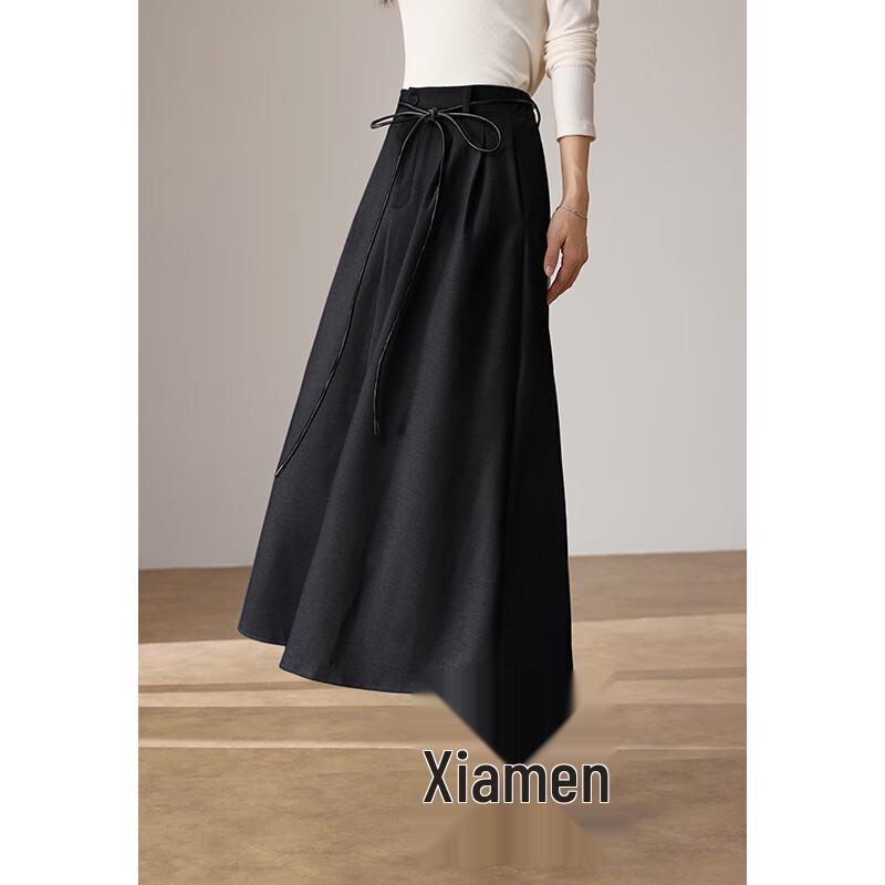 VICTORIA&VERA Women's Fleece-Lined A-Line Midi Skirt