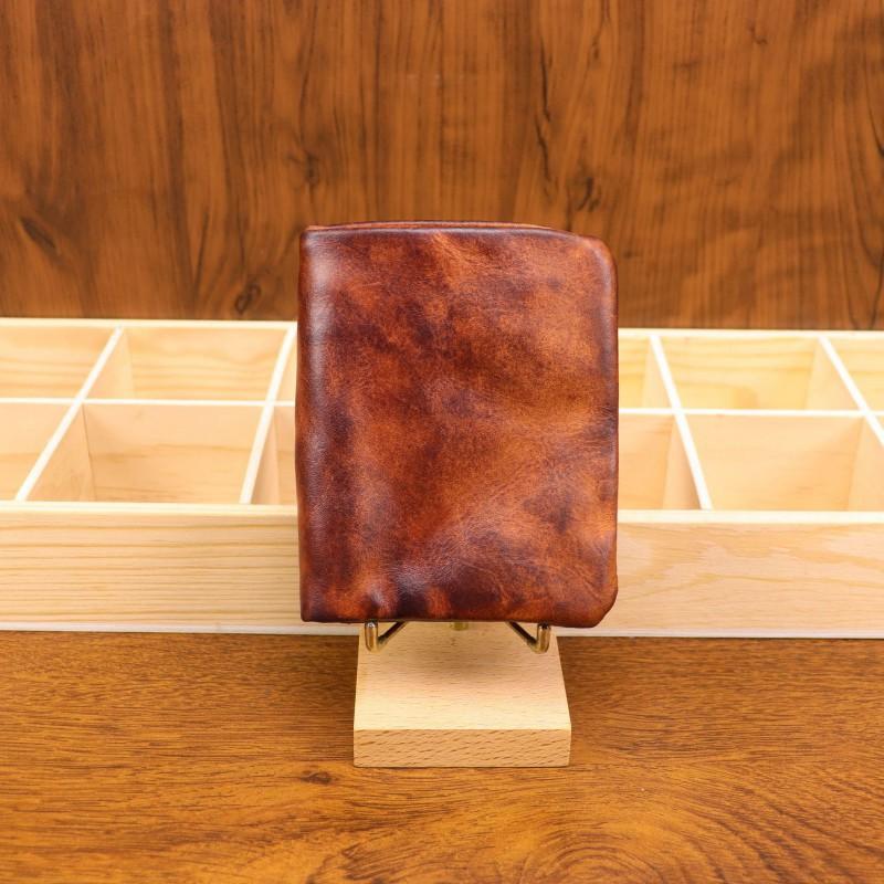 New Genuine Leather Men's Wallet With A Top Layer Hand Polished Retro Style Multiple Card Slots Easy To Carry