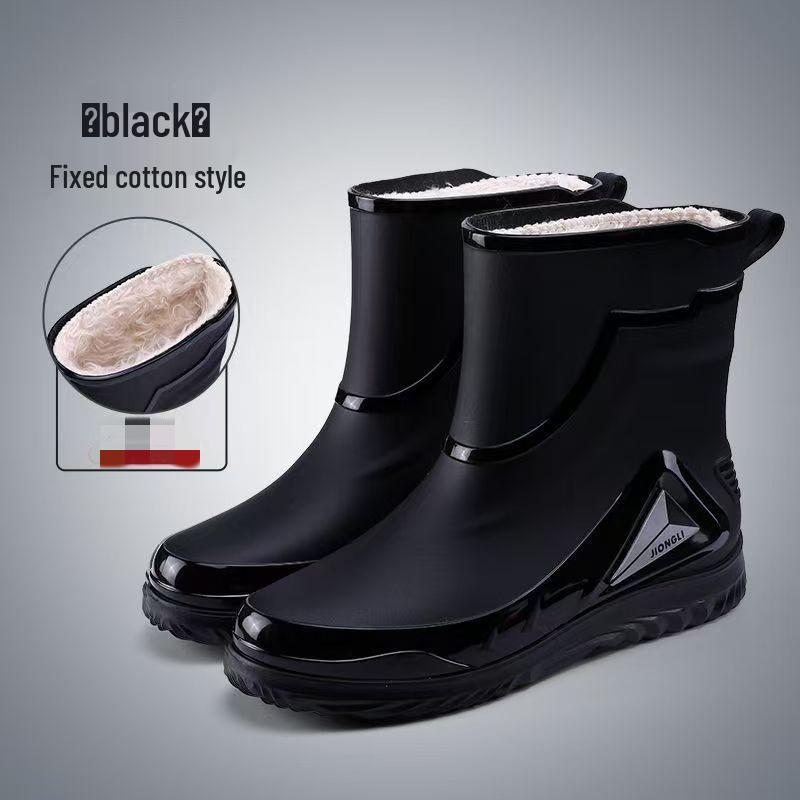 "Men's Waterproof Non-Slip Rubber Rain Boots for Outdoor, Car Wash & Kitchen Use"