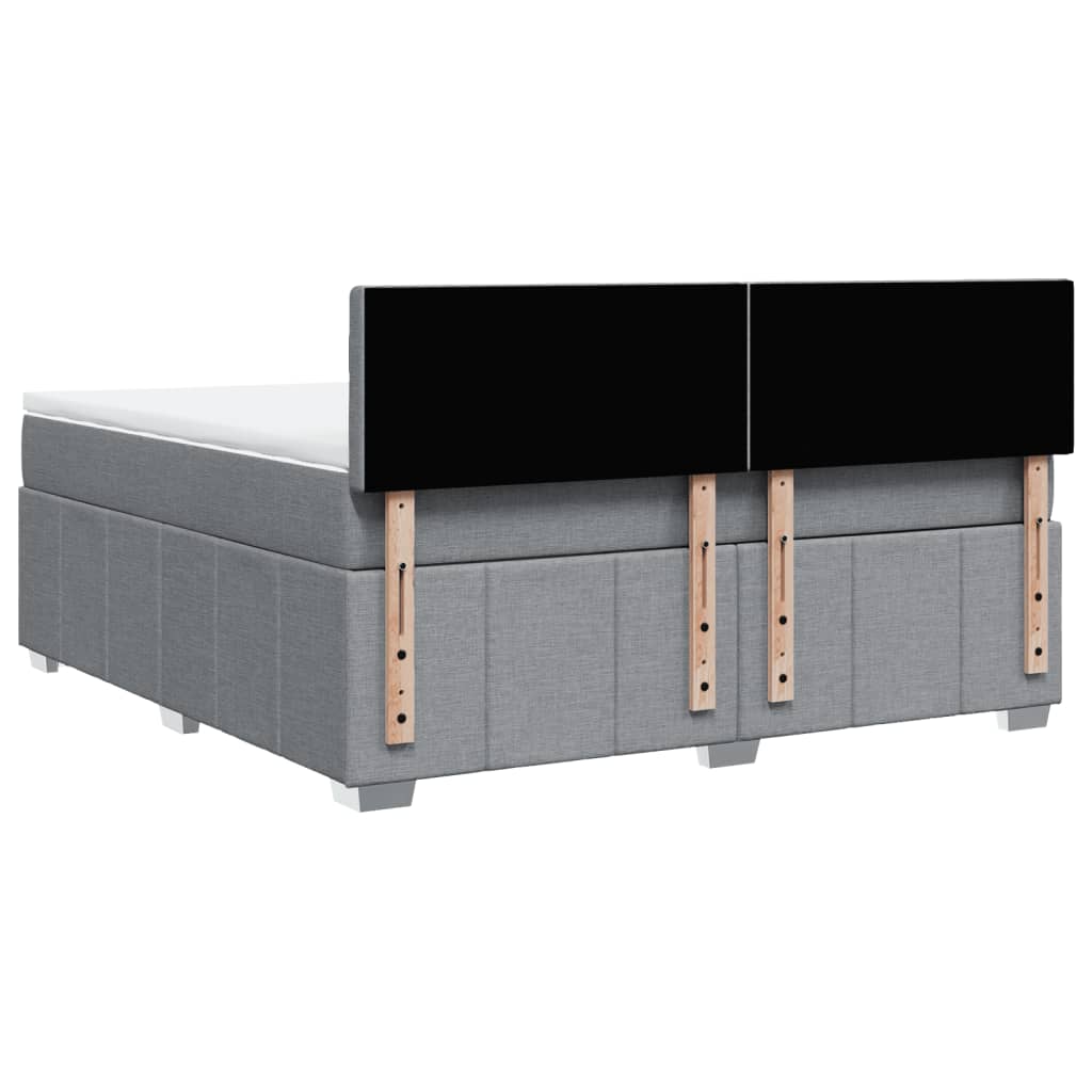 Vidaxl Letto Continentale Con Materasso, Grigio Chiaro, Tessuto, 180X200Cm