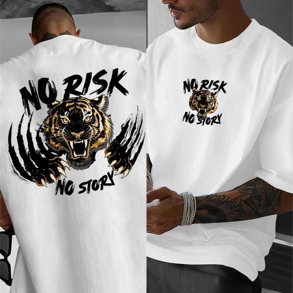 2026 Summer New Design Tiger Pattern Streetwear HighQuality Fashion Comfortable Mens Printed Roundneck TShirt