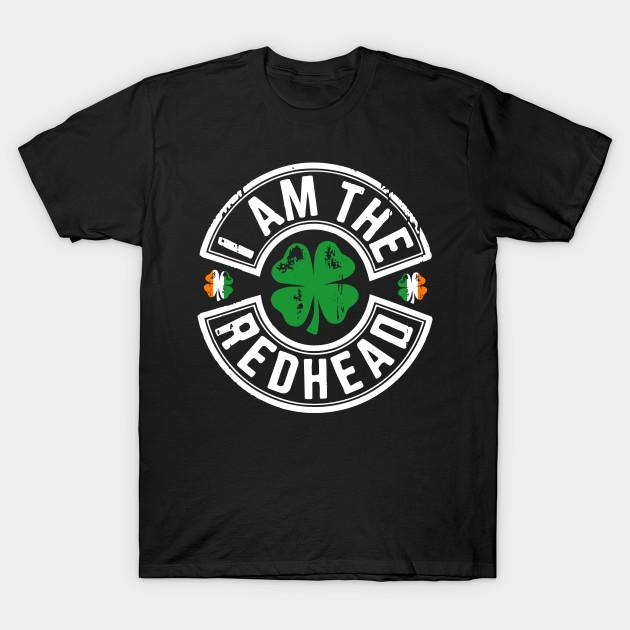 Men Black Print T-shirt I Am The Redhead Dibs On The Redhead St. Patrick S Day No-Cut Transfer Paper Print Cotton Tshirt XL чёрный