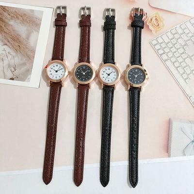 Exquisite Schlichte Damenarmbanduhr Retro Leder Damenuhr Marke Damenmode Mini Design Partneruhr Uhr Armbanduhr Damen