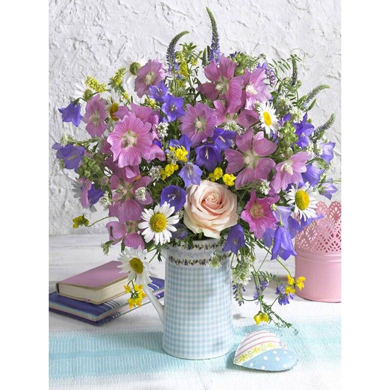 

5D DIY алмазная живопись ромашка цветочный горшок Алмазная вышивка цветок вышивка крестиком полная круглая дрель домашний декор ручной подарок Full Round 15x20CM